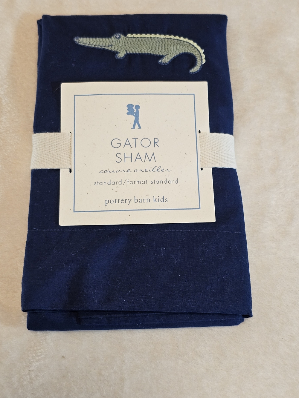 Pottery Barn Kids Navy Standard Sham - Solid Navy Cotton